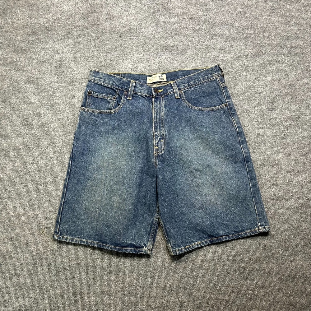 Levi Strauss Signature Shorts Men Blue Loose Fit Pockets Classic Zip Fly - 35X10